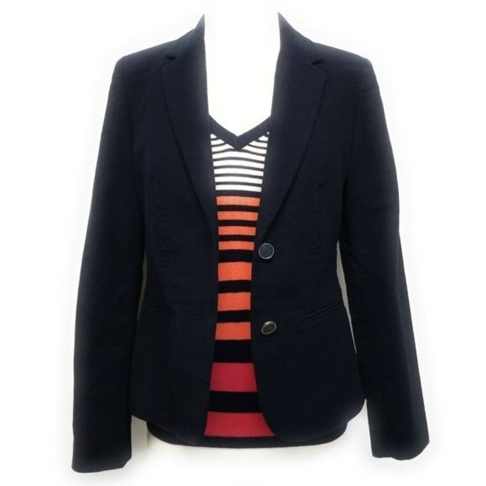 Tommy Hilfiger NWT Wool Midnight Navy 2 Button Blazer Womens Size 0